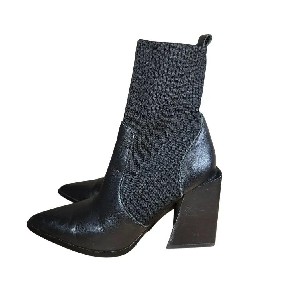 Steve Madden Hollis Sock Leather Block 4